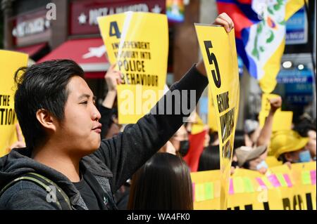 Hong Kong solidarietà Rally, Whitehall, Londra. Regno Unito Foto Stock