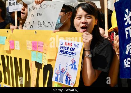 Hong Kong solidarietà Rally, Whitehall, Londra. Regno Unito Foto Stock