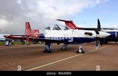 QinetiQ Pilatus PC-21 in mostra statica al 2019 Royal International Air Tattoo Foto Stock