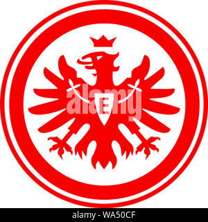 Il logo della squadra di calcio tedesca team Eintracht Francoforte - Germania. Foto Stock