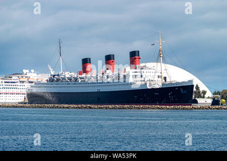 Queen Mary a Long Beach in California Foto Stock