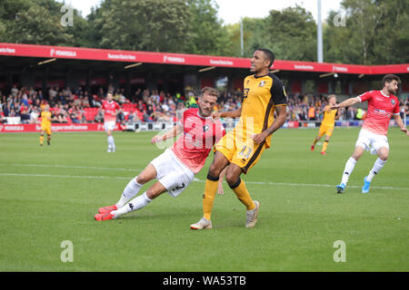 Salford, Regno Unito. Il 17 agosto 2019. Scott Wiseman scivola durante il cielo scommettere League 2 match tra Salford City e Port Vale a Moor Lane, Salford sabato 17 agosto 2019. Solo uso editoriale, è richiesta una licenza per uso commerciale. La fotografia può essere utilizzata solo per il giornale e/o rivista scopi editoriali. (Credit: Luca Nickerson | MI News) Credito: MI News & Sport /Alamy Live News Foto Stock