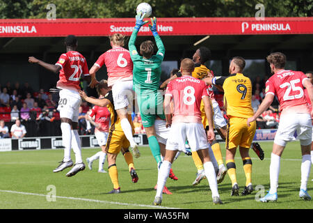 Salford, Regno Unito. Il 17 agosto 2019. durante il cielo scommettere League 2 match tra Salford City e Port Vale a Moor Lane, Salford sabato 17 agosto 2019. Solo uso editoriale, è richiesta una licenza per uso commerciale. La fotografia può essere utilizzata solo per il giornale e/o rivista scopi editoriali. (Credit: Luca Nickerson | MI News) Credito: MI News & Sport /Alamy Live News Foto Stock