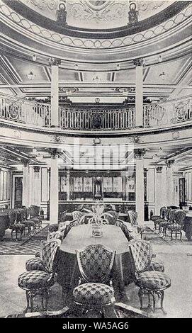 Salone da pranzo del RMS Lusitania. Foto Stock