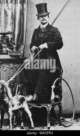 Disdéri, André Adolphe Eugène - auf einem Holzpferd reitender Mann Foto Stock