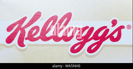 NEW YORK, Stati Uniti d'America - circa agosto 2019: Kellogg's sign Foto Stock