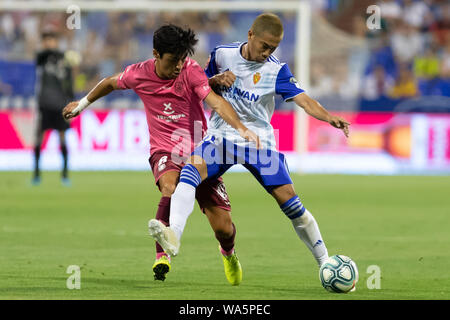 Saragozza, Spagna. 17 Ago, 2019. Shinji Kagawa del Real Zaragoza (23) durante la Liga match tra il Real Zaragoza e CD Tenerife. (Foto di Daniele Marzo/Pacific Stampa) Credito: Pacific Press Agency/Alamy Live News Foto Stock