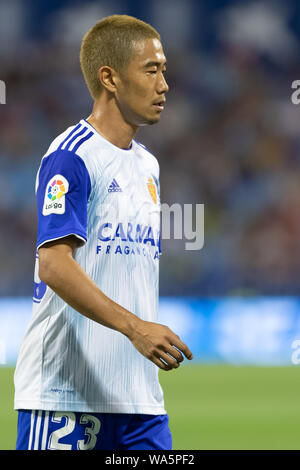 Saragozza, Spagna. 17 Ago, 2019. Shinji Kagawa del Real Zaragoza (23) durante la Liga match tra il Real Zaragoza e CD Tenerife. (Foto di Daniele Marzo/Pacific Stampa) Credito: Pacific Press Agency/Alamy Live News Foto Stock