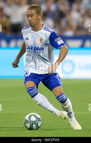 Saragozza, Spagna. 17 Ago, 2019. Shinji Kagawa del Real Zaragoza (23) durante la Liga match tra il Real Zaragoza e CD Tenerife. (Foto di Daniele Marzo/Pacific Stampa) Credito: Pacific Press Agency/Alamy Live News Foto Stock