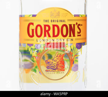 LONDON, Regno Unito - circa agosto 2019: Gordon's London dry gin Foto Stock