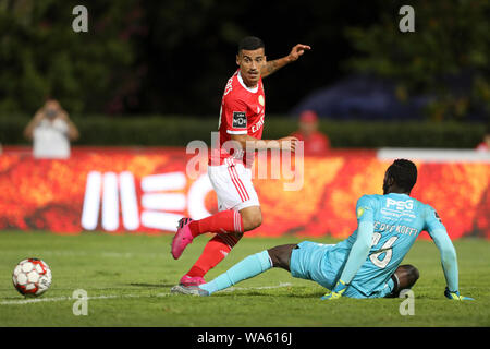 Chiquinho di SL Benfica visto in azione durante il campionato NN. 2019/20 partita di calcio tra Belenenses triste e SL Benfica.(punteggio finale: Belenenses triste 0 - 2 SL Benfica). Foto Stock