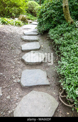 Giardino pietra sentiero stepping pietre Foto Stock