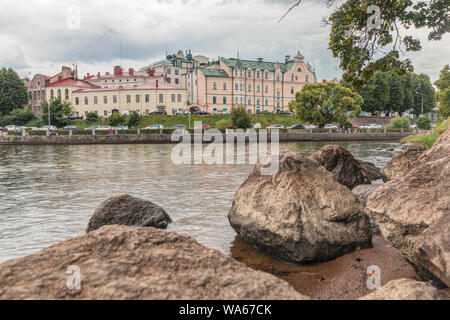 Vyborg, Russia- le strade di Vyborg. Vista della città dalla Vyborg castello. Regione di Leningrado. Foto Stock