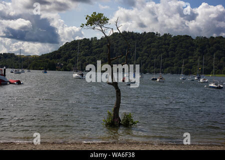 Viste di Windermere sia su off e l'acqua Foto Stock