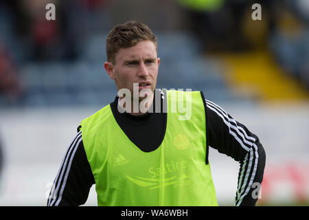 Dundee, Regno Unito. Il 18 agosto 2019. Dens Park, Scozia; Scottish League Cup, Secondo Round, Dundee Football Club versus Aberdeen Football Club; Jon Gallagher di Aberdeen durante il warm up prima della partita - solo uso editoriale. Credit: Azione Plus immagini di sport/Alamy Live News Foto Stock