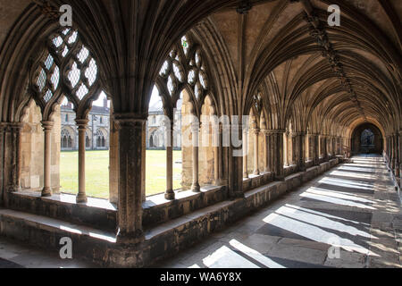 L'interno e la sede del vescovo di Norwich Cathedral Foto Stock