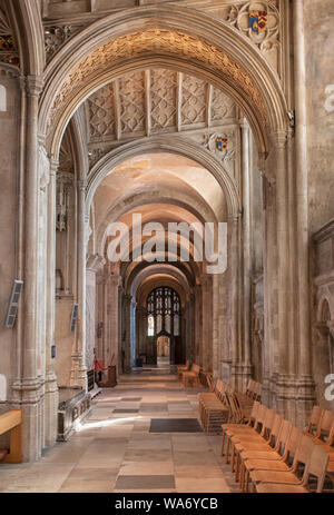 L'interno e la sede del vescovo di Norwich Cathedral Foto Stock