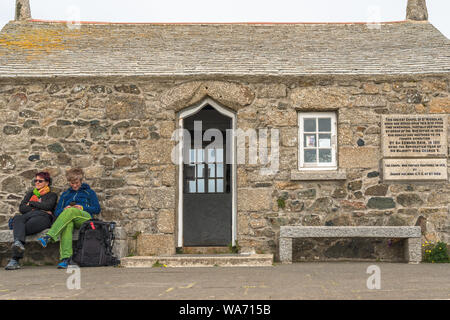 Cappella di San Nicola sul colle Porthmeor in St Ives, Cornwall, Regno Unito. Foto Stock