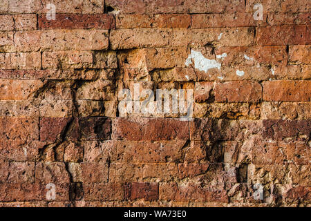 L'antico muro di mattoni è stata ordinatamente disposte e così forte che non vi era spazio anche un piccolo ago non potevano penetrare al tempio Dhammayangyi in Ba Foto Stock