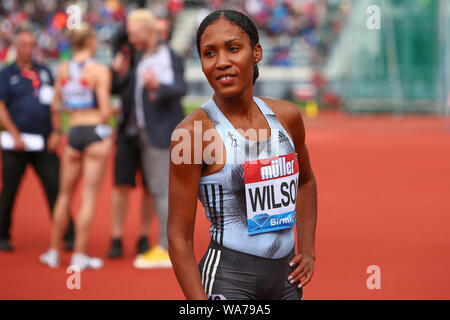 Birmingham, Regno Unito. Il 18 agosto 2019. Ajee Wilson vincitore della donna 800m al Muller Grand Prix Birmingham - IAAF Diamond League - a Alexander Stadium, Birmingham, Inghilterra il 18 agosto 2019. Credit: UK Sports Pics Ltd/Alamy Live News Foto Stock