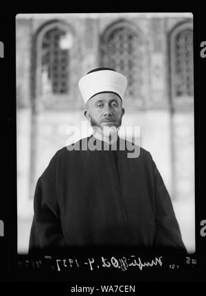 Protesta araba delegazioni, manifestazioni e scioperi contro la politica britannica in Palestina (successiva alla precedente perturbazioni [1929 tumulti]). Sua Eminenza il Gran Mufti di Gerusalemme. Haj Amin Effendi el-Husseini Foto Stock