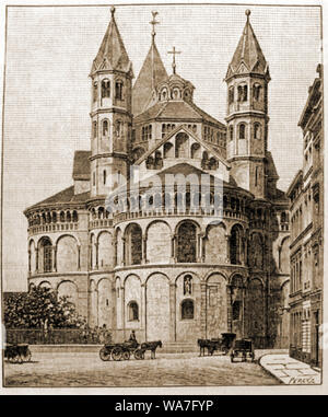 La Basilica Chiesa degli Apostoli, (Basilika San Aposteln) Colonia, Germania come era nel 1888 Foto Stock