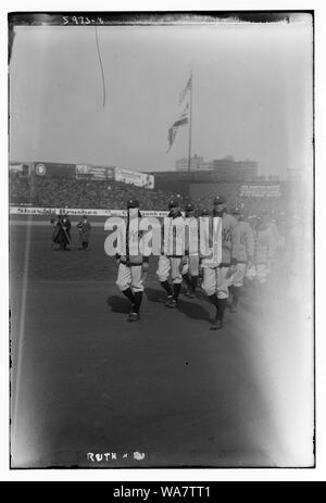 Babe Ruth, all apertura del Yankee Stadium (baseball) Foto Stock