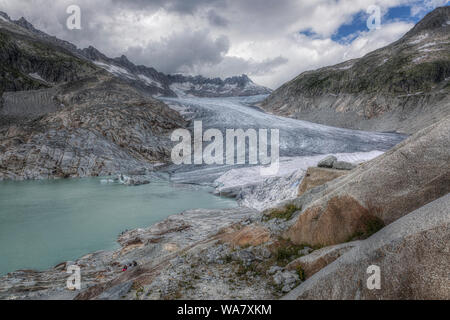Ghiacciaio del Rodano, Gletsch, Vallese, Svizzera, Europa Foto Stock