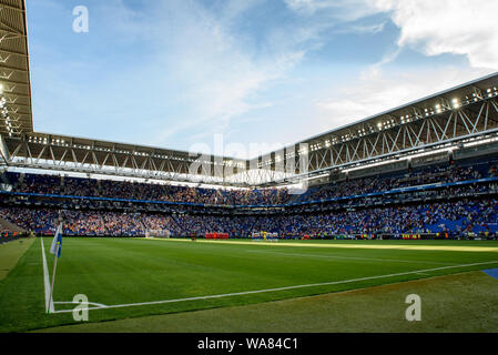 Barcellona, Spagna. 18 Agosto, 2019. Un minuto di silenzio durante la Liga match tra RCD Espanyol e Sevilla CF al RCDE Stadium di Barcellona, Spagna. Credito: Christian Bertrand/Alamy Live News Foto Stock