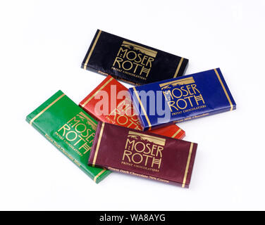 Moser Roth cioccolato fondente venduto esclusivamente da Aldi Foto Stock