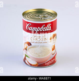 Campbell's Crema di zuppa di pollo Foto Stock