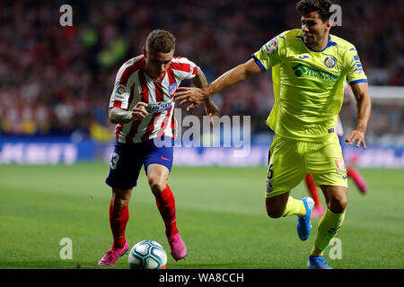 Atlético de Madrid è Kieran Trippier in azione durante la spagnola La Liga match tra Atlético de Madrid e Getafe CF a Wanda Metropolitano Stadium. Foto Stock