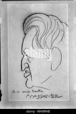 La caricatura disegno di Arnold Genthe da Conrado Massaguer Foto Stock