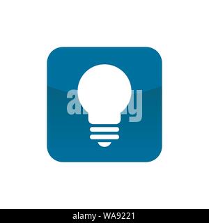 Quadrato con lampadina Icona, elemento di logo Illustrazione Vettoriale
