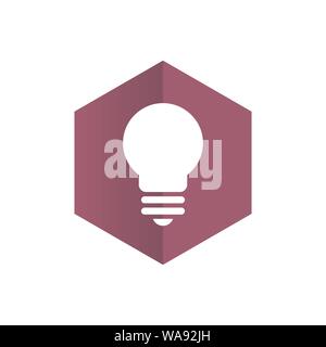 Chiave esagonale a lampadina vettore icona Logo - Vettore Illustrazione Vettoriale