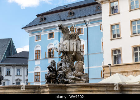 Cesare barocca fontana nella piazza superiore di Olomouc, Repubblica Ceca Foto Stock