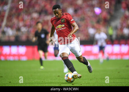 Il Manchester United compete contro il Tottenham Hotspur a Shanghai Hong kou Stadium di campionati internazionali Cup, Shanghai, Cina, 25 luglio 2019. Th Foto Stock