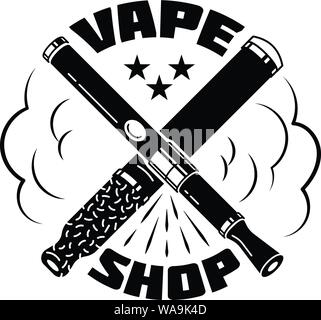 Città vape shop logo, stile semplice Illustrazione Vettoriale