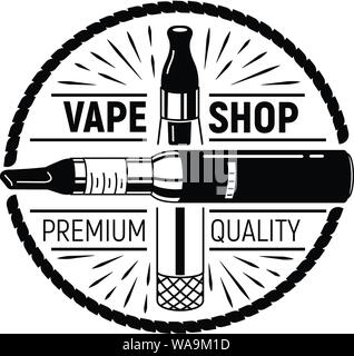 Vape shop logo, stile semplice Illustrazione Vettoriale