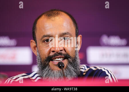 Head Coach Nuno Espirito Santo di Wolverhampton Wanderers F.C. del campionato inglese champions assiste la conferenza stampa per la partita finale durante il P Foto Stock