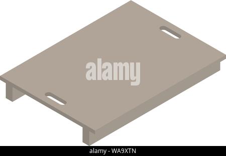 Pallet in plastica icona, stile isometrico Illustrazione Vettoriale