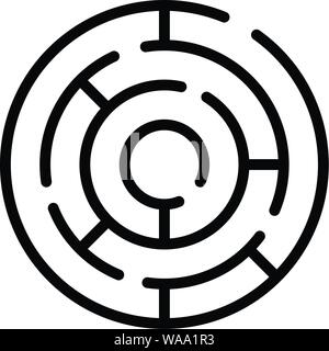 Quest'icona labyrint, stile contorno Illustrazione Vettoriale