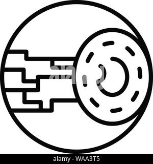 Impianto oculare, l'icona di stile di contorno Illustrazione Vettoriale