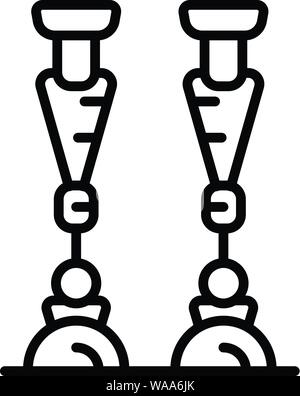 Gambe protesici di icona di stile di contorno Illustrazione Vettoriale