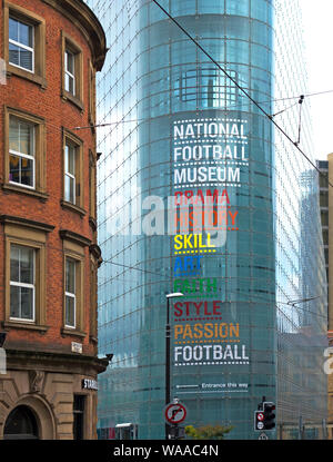 Il museo nazionale del calcio a Manchester in Inghilterra, Regno Unito. Foto Stock