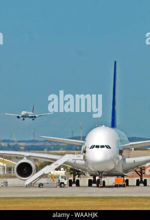 Airbus A 380, Changi International Airport, Singapore Foto Stock