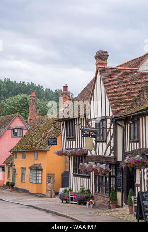 La pittoresca di legno a villaggio di Kersey, Suffolk, Inghilterra, Regno Unito Foto Stock