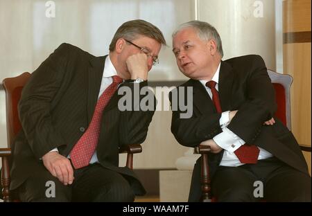 02.04.2009 Varsavia, Polonia. Nella foto: il Presidente Lech Kaczynski Foto Stock