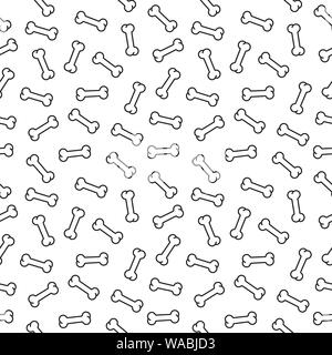 Seamless osso di cane sfondo pattern illustrazione vettoriale. Cane tratta cartoon sullo sfondo. Illustrazione Vettoriale