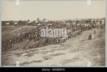 Prigionieri confederati a Belle Plain sbarco, Va. catturato con Johnson della divisione, 12 maggio 1864 Foto Stock